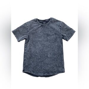 Little Bipsy Size 7-8 Years Charcoal Acid Wash Pocket Tee